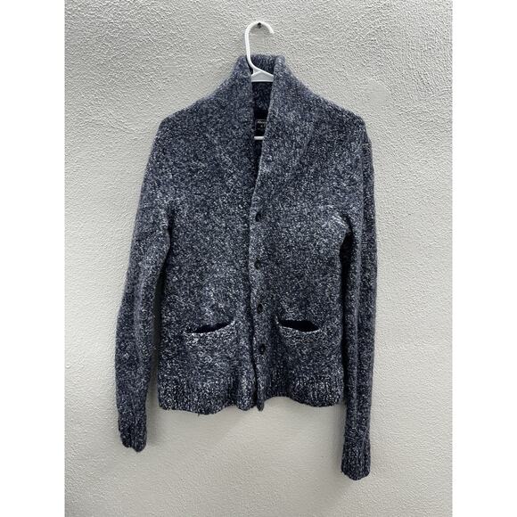 Abercrombie and Fitch Womens Sweater Cardigan Medium Blue Wool Blend Button Up - Picture 1 of 11